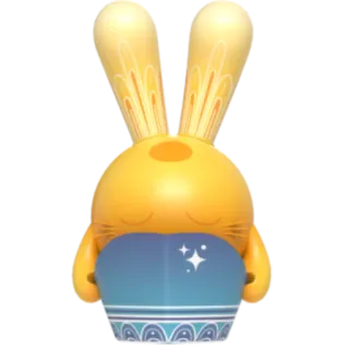 🛶 กระต่าย, ของเล่น, ฟิกเกอร์, สีเหลือง, สีน้ำเงิน telegram sticker