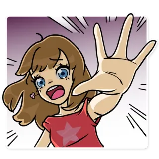 😲 мультфильм, девушка, бедствие, аниме, иллюстрация telegram sticker