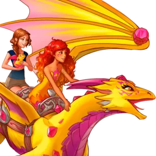 🦖 Drache, Fantasy, Mädchen, Abenteuer, Fabelwesen, Freundschaft whatsapp sticker