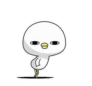 ⭐ 오리, 새, 동물, 귀여운, 만화, 웃긴, 흰색 telegram sticker