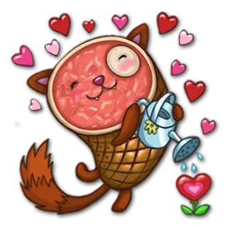 ❤ 猫, 心, 浇水壶, 爱, 可爱, 贴纸 telegram sticker