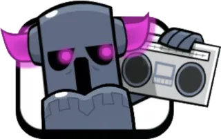 🥳 темный рыцарь, бумбокс, Clash Royale, игра, персонаж telegram sticker