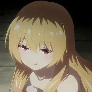 🌙 Anime, Mädchen, blonde Haare, rote Augen, Cartoon whatsapp sticker