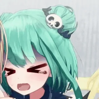 🙅‍♀ garota anime, chorando, triste, desenho animado, emocional, fofo, mangá telegram sticker