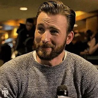 🛡 Chris Evans actor, celebrity, portrait, man, bearded telegram sticker