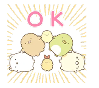👌 OK carino, animali, kawaii, ok, accordo whatsapp sticker