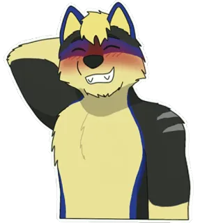 😳 Furry, Lobo, Desenho animado, Antropomórfico, Animal, Sorrindo, Feliz, Fofo telegram sticker