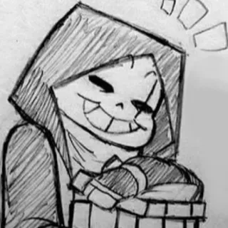 🎁 Sans Undertale skeleton, smiling, gift, cute, cartoon, undertale telegram sticker
