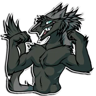 💪 Furry, Antropomorfo, Animale, Cartone animato, Adesivo, Mostro, Creatura telegram sticker