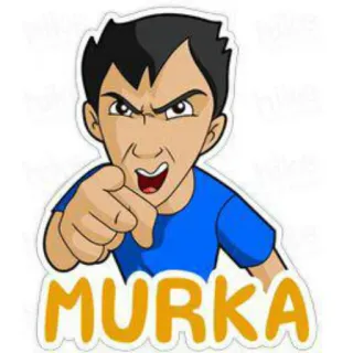 👺 MURKA 男, 怒り, 漫画, 指差し, キャラクター whatsapp sticker