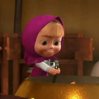 😄 Masha Masha and the Bear Мультфильм, Анимация, Готовка, Маша и Медведь, Маша telegram sticker