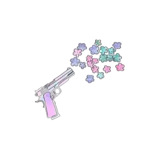 🔫 waffe, waffe, blumen, pistole, pastell, schusswaffe telegram sticker