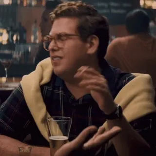 🙅‍♂️ hombre, gafas, camisa, suéter, bar, bebida telegram sticker