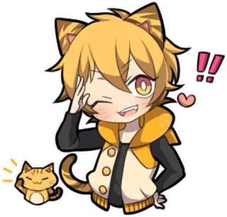 👌 애니, 고양이, 스티커, 귀여운, 만화, 귀여운, 만화, 캐릭터 telegram sticker