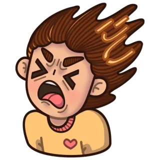 🤬 en colère, contrarié, dessin animé, personnage, expression, frustré, personne telegram sticker