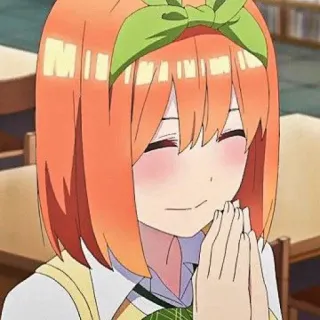 🧩 Yotsuba Nakano The Quintessential Quintuplets animé, fille, souriante, mignon, personnage telegram sticker