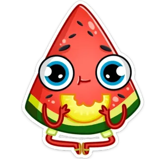 🍋 Anguria, Frutta, Carino, Cartoni animati, Kawaii, Cibo whatsapp sticker