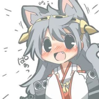 🛌 Anime, Desenho animado, Kawaii, Fofo, Garota lobo whatsapp sticker