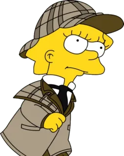 🧐 Lisa Simpson The Simpsons lisa simpson, simpsons, kartun, karakter, detektif, topi telegram sticker