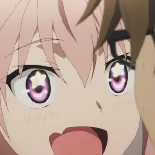 💕 アニメ, 目, ピンク髪, 舌 telegram sticker