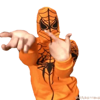 😆 中指, 手势, 连帽衫, 蜘蛛网, 冒犯 telegram sticker