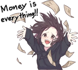 💸 Money is everything!! money, cartoon, celebration, wealth, currency, happiness telegram sticker