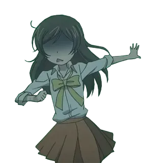 😨 anime, gadis, takut, bingung, kesal telegram sticker