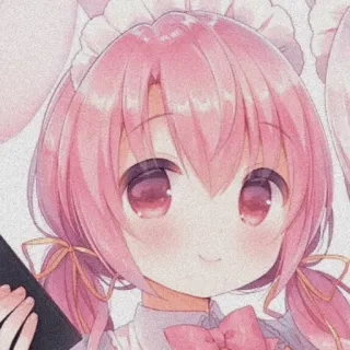 🍫 动漫, 可爱, 粉色头发, 女仆, 漫画 telegram sticker