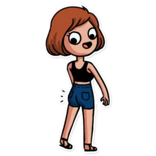 😛 cartoon, personage, meisje, sticker, illustratie, vrouw telegram sticker
