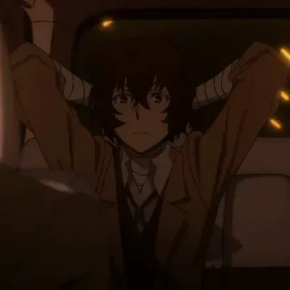 🍩 Dazai Osamu Bungou Stray Dogs Anime, Dazai Osamu, Bungou Stray Dogs, Manga, Karakter telegram sticker