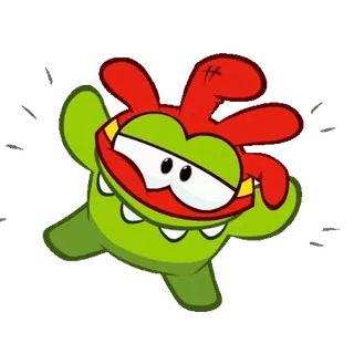 🏖 Om Nom, Cut the Rope, personagem, jogo, adesivo, fofo, desenho animado whatsapp sticker