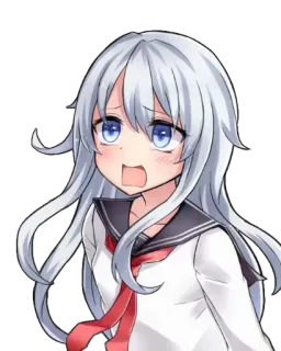 ☹ anime girl, school uniform, cute, manga, cartoon telegram sticker