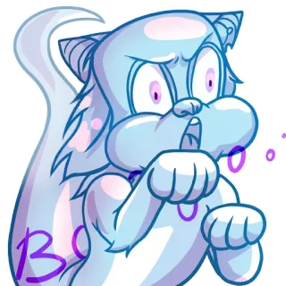 👻 Boo Katze, Geist, Buu, Halloween, süß, Aufkleber, Cartoon telegram sticker