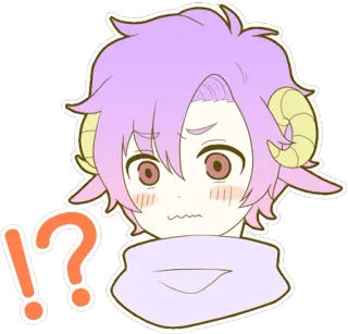 😳 !? 贴纸, 动漫, 问题, 感叹号, 可爱, 卡通, 插画 whatsapp sticker