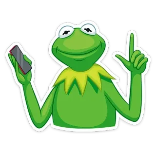 ☝️ Kermit the Frog kermit the frog, muppets, frog, puppet, meme telegram sticker