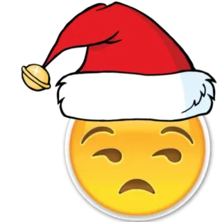😒 Emoji, Natal, Papai Noel, Chapéu, Triste, Decepcionado telegram sticker