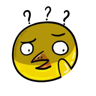 🤔 cartoon, vogel, sticker, geel, schattig telegram sticker