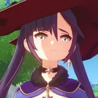 😕 Mona Genshin Impact Anime, Videojuego, Personaje, Hechicera, Mago whatsapp sticker