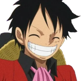 😁 Monkey D. Luffy One Piece anime, one piece, monkey d luffy, cartoon, smiling, character telegram sticker