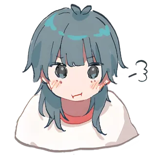 😒 3 Anime, Gadis, Lucu, Gambar, Stiker whatsapp sticker