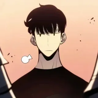 💠 Manhwa, Anime, Karakter, Rambut hitam, Solo Leveling whatsapp sticker