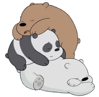 😴 くま, 漫画, 動物, 可愛い, 睡眠, 積み重ね telegram sticker