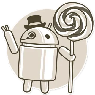 🔵 Android Android, Lollipop, Robot, Sombrero de copa, Monóculo, Caramelo telegram sticker