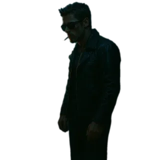 👍 homem, óculos de sol, cigarro, ator, escuro, sério, legal, retrato telegram sticker