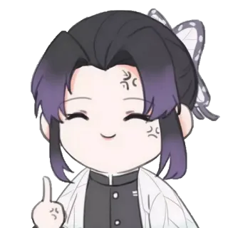 🦋 Shinobu Kocho Demon Slayer Anime, Demon Slayer, Shinobu Kocho, Doigt d'honneur, Dessin animé, En colère telegram sticker