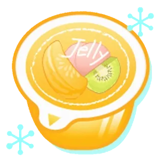😊 Jelly gelatina, postre, fruta, naranja, kiwi, melocotón, dulce whatsapp sticker