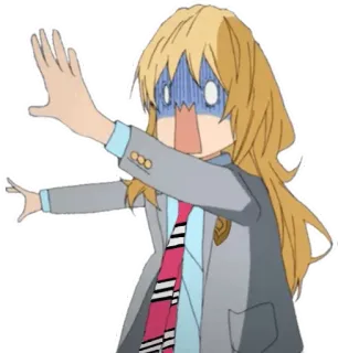 🙂 Kaori Miyazono Your Lie in April Anime, Personaggio, Scioccato, Emozionale telegram sticker
