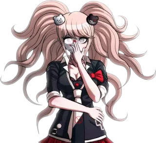 👓 Junko Enoshima Danganronpa Anime, Junko Enoshima, Danganronpa, Postać, Maska, Gotyk whatsapp sticker