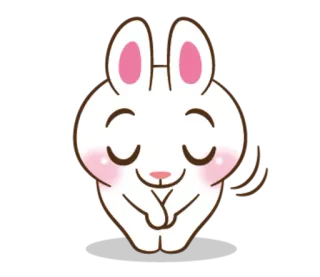 🙂 кролик, зайчик, милый, животное, мультфильм, каваий, счастливый whatsapp sticker