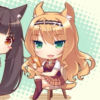 🌟 애니메이션, 만화, 치비, 고양이귀, 네코 telegram sticker